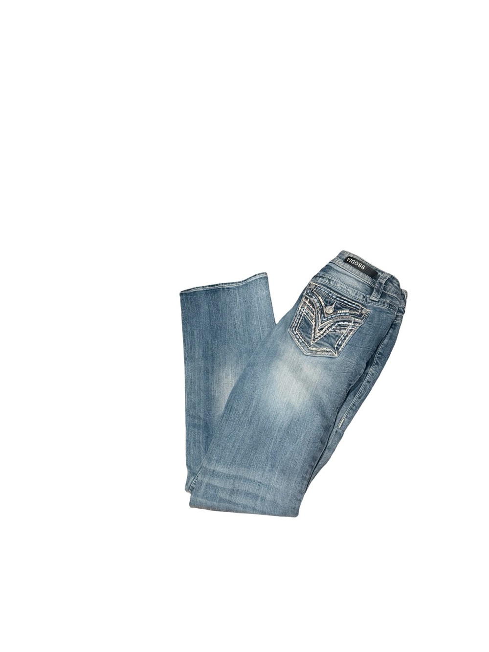 Y2K Vigoss Light Blue Bootcut Jeans with Embellished Pockets